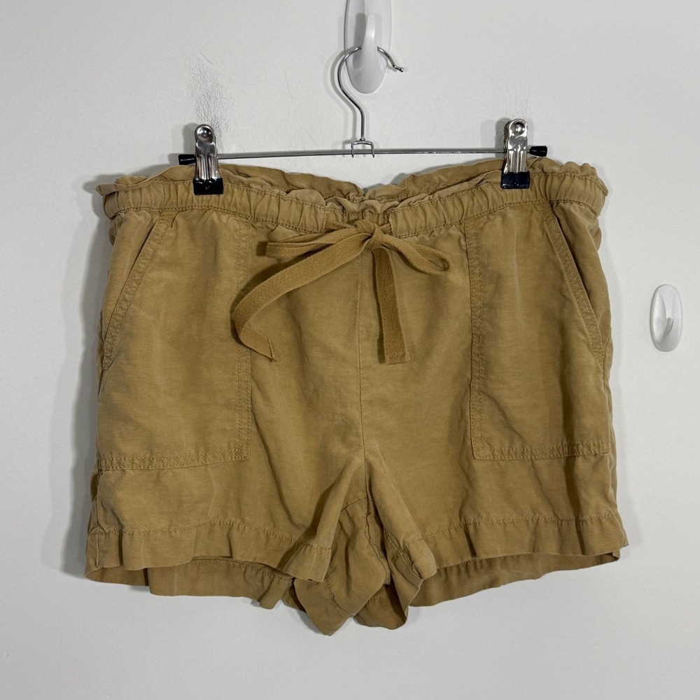 LOFT Womens Shorts Medium Tan Linen Blend Coastal Resort Vacation Minimalist